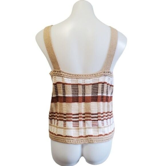 Banana Republic Ribbed Knit Orange Brown Tank Top Vintage Retro Style Med NWOT - Picture 4 of 9